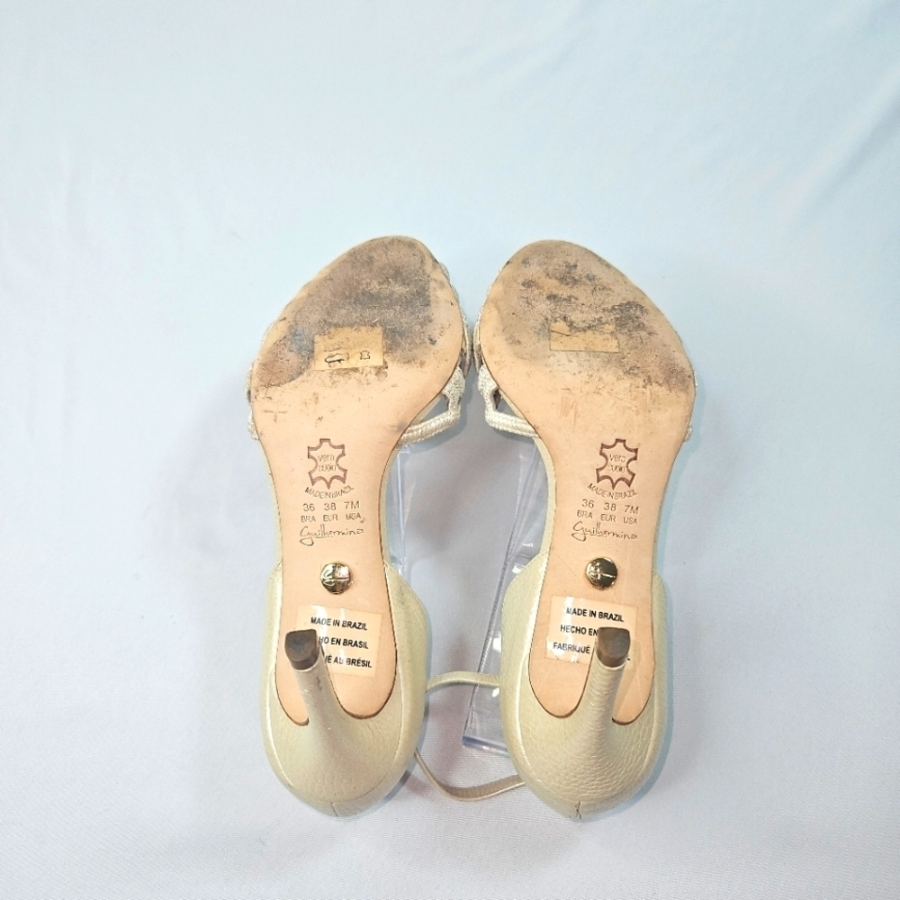 Guilhermina Cream Heels Size 7 - Picture 8 of 8